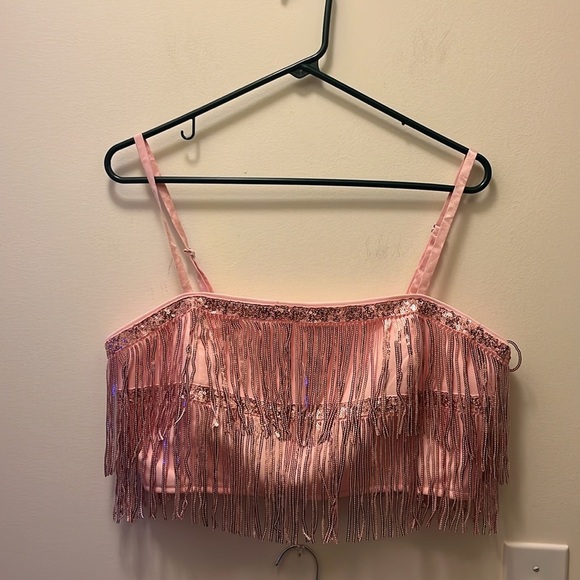 Altard state pink sequin Fringe Two-Piece Set size large - Picture 4 of 16